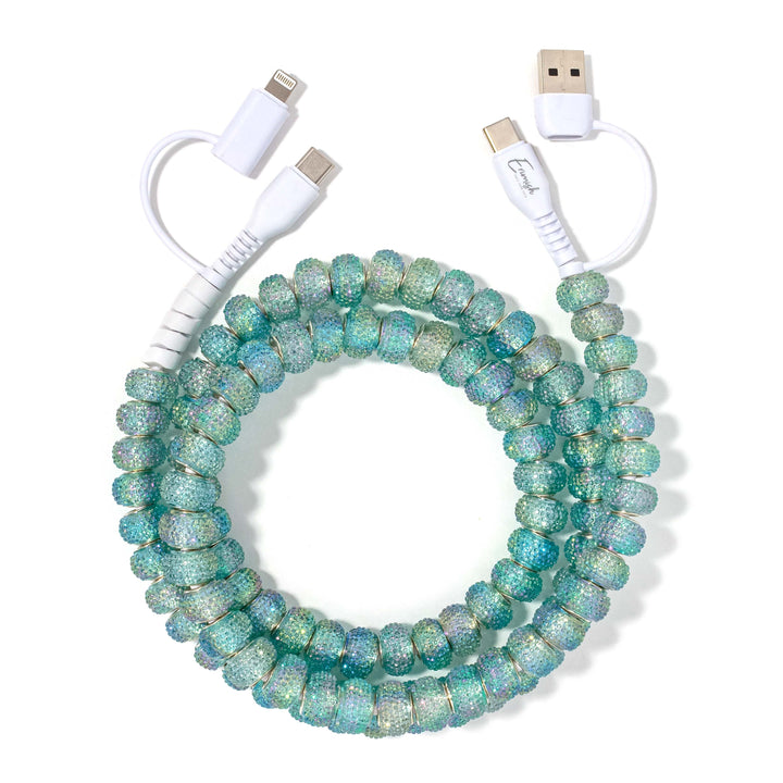 Beaded Phone Charger Mermaid Mint