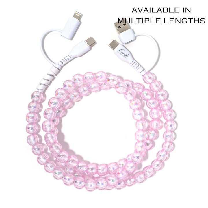 Beaded Phone Charger Taffy Strawberry