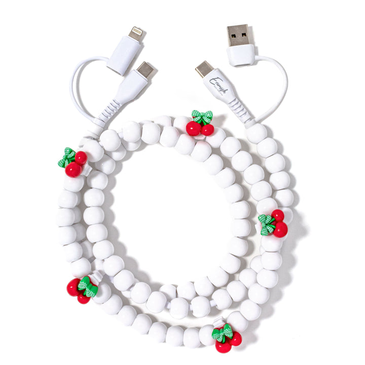 Beaded Phone Charger Very Cherry