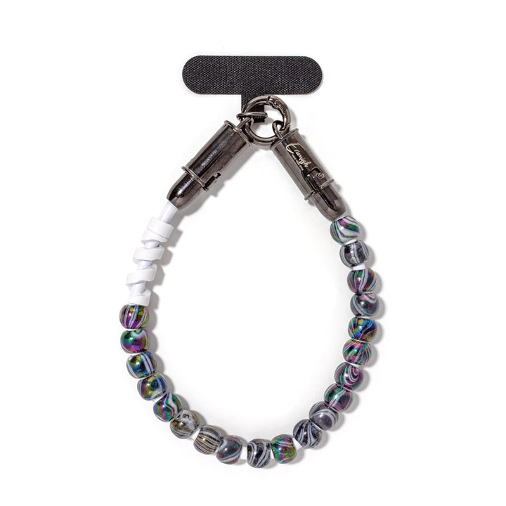 Beaded Phone Charger Wristlet Black Marble