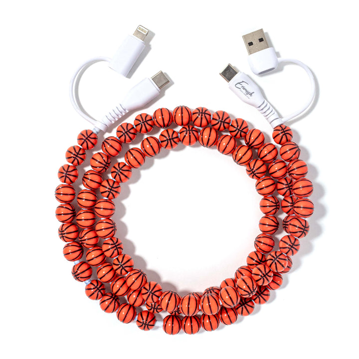 Beaded Phone Charger Basketball