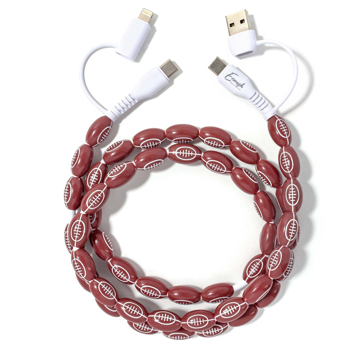 Beaded Phone Charger Football