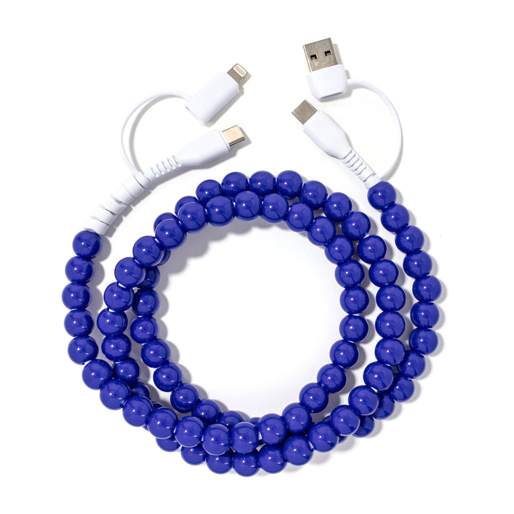 Beaded Phone Charger Blueberry