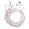 Beaded Phone Charger Whimsy Pearl w/ Pink Bow
