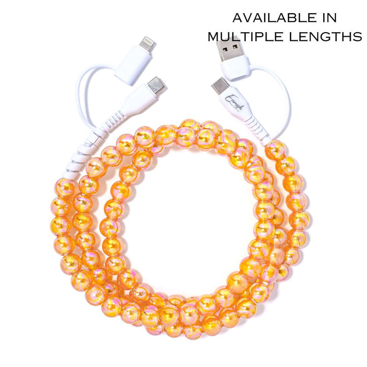 Beaded Phone Charger Taffy Mango