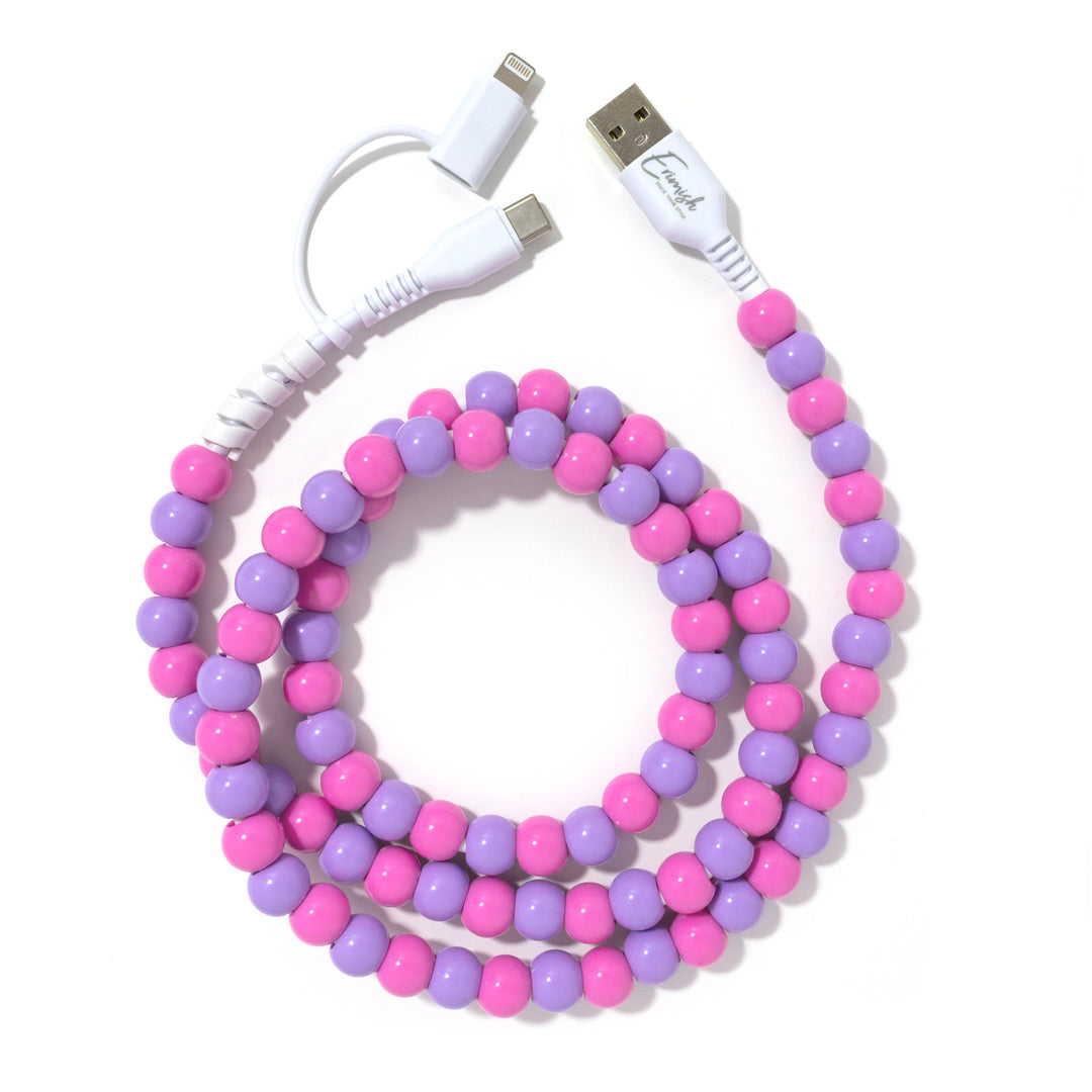 Beaded Phone Charger Cotton Candy - Erimish