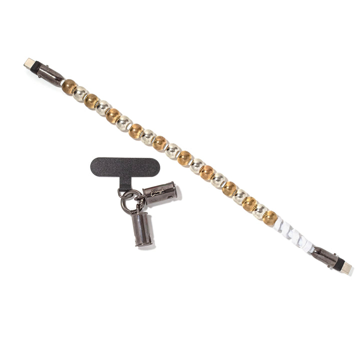 Beaded Phone Charger Wristlet Metallic Mix