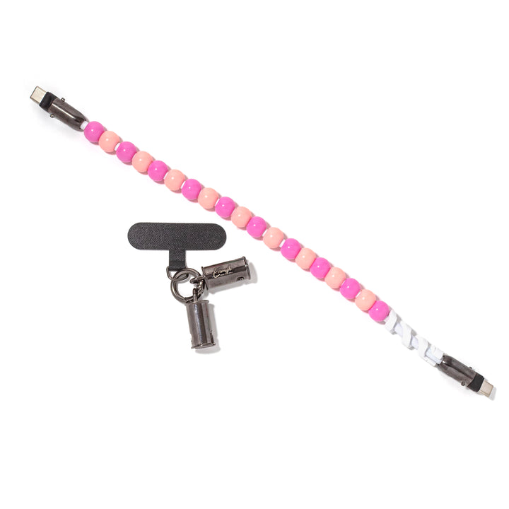 Beaded Phone Charger Wristlet Pink