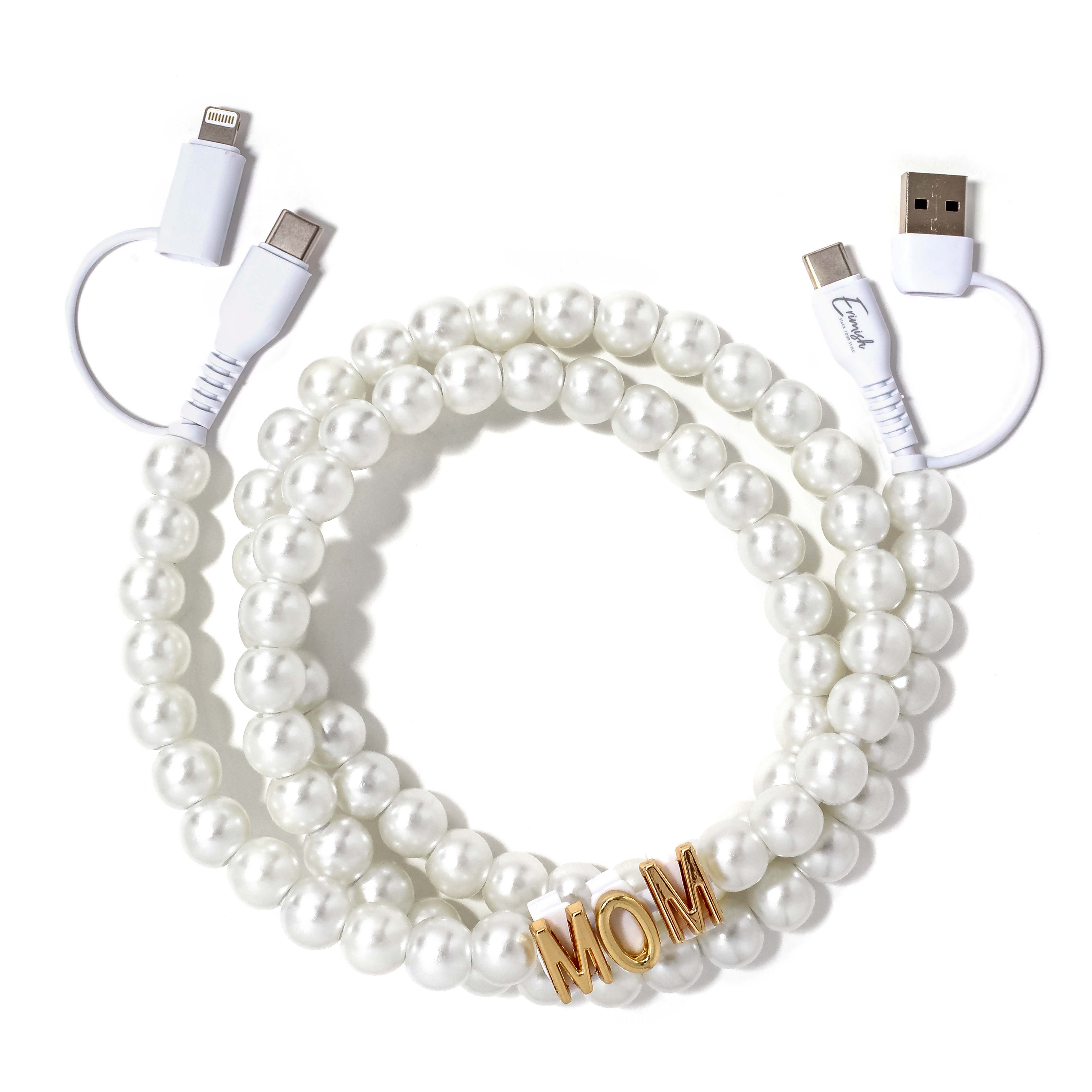Beaded Phone Charger Pearl – Erimish