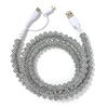 Beaded Phone Charger Black Checkered