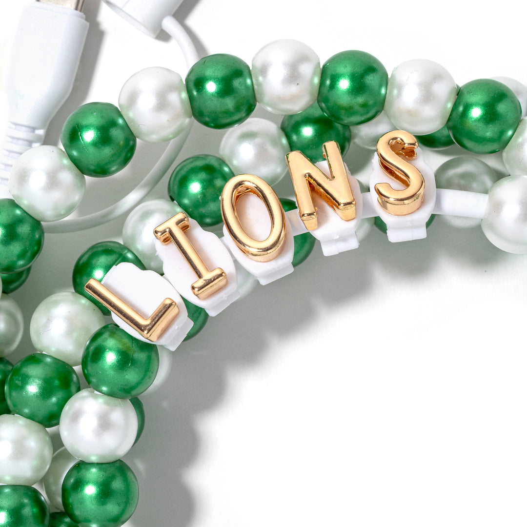Beaded Phone Charger Lions