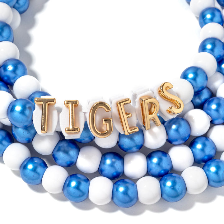 Beaded Phone Charger Tigers Blue