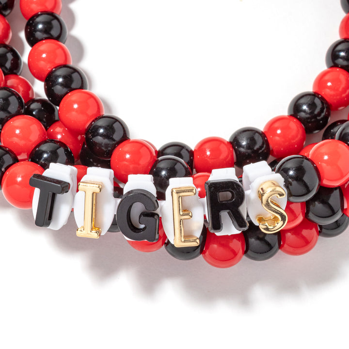 Beaded Phone Charger Tigers Red