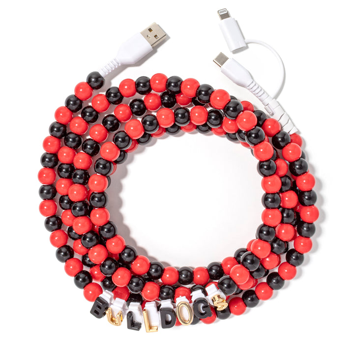 Beaded Phone Charger Bulldogs