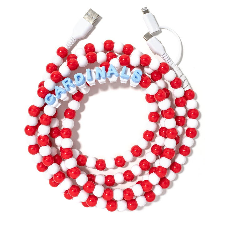 Beaded Phone Charger Cardinals