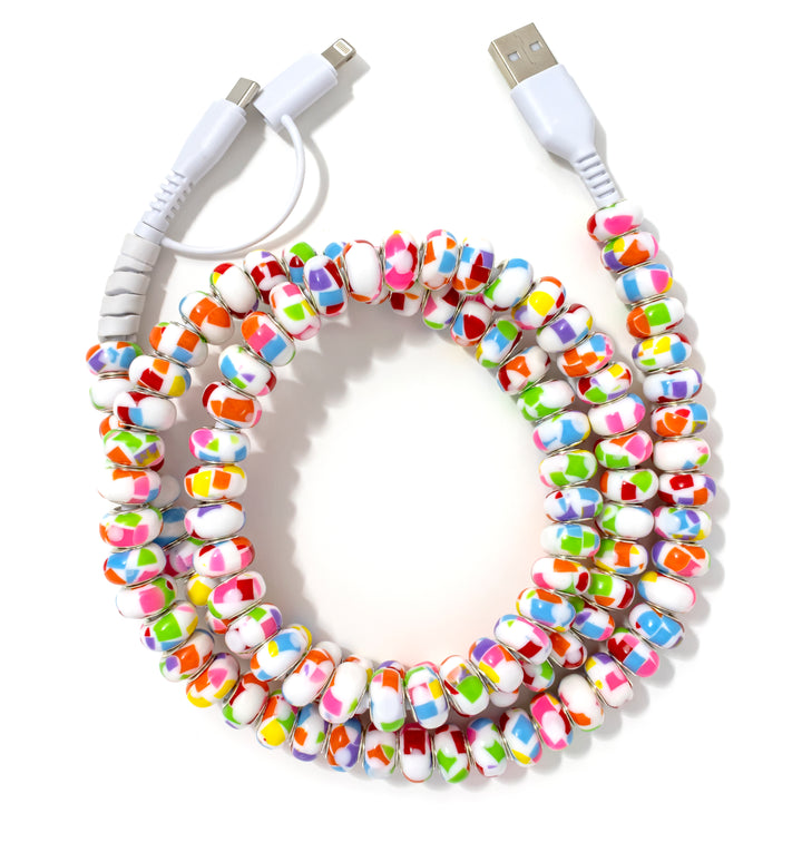 Beaded Phone Charger Fruity PRE-ORDER SHIP DATE 5/1/25