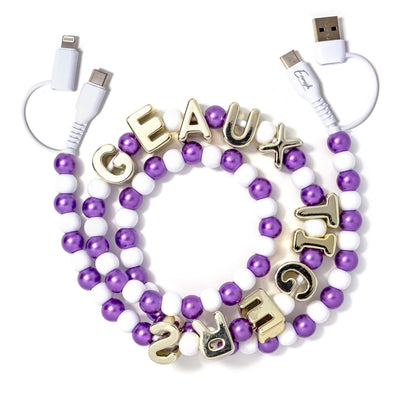 Beaded Phone Charger LSU