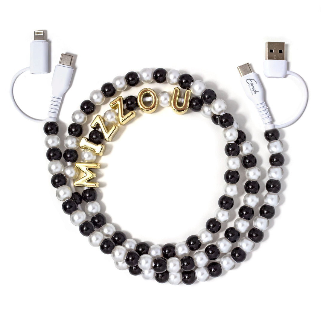 Beaded Phone Charger Mizzou