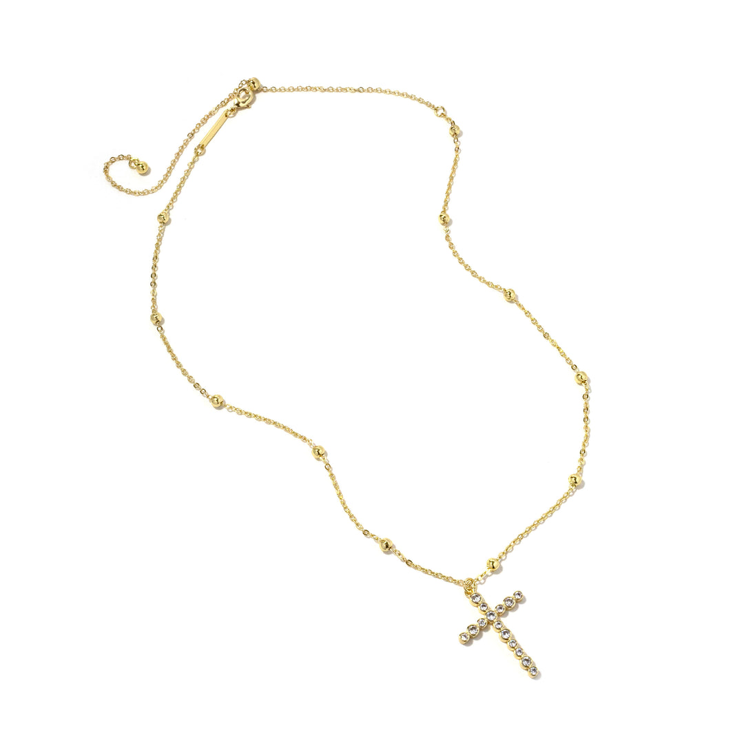 Bezel Cross Necklace