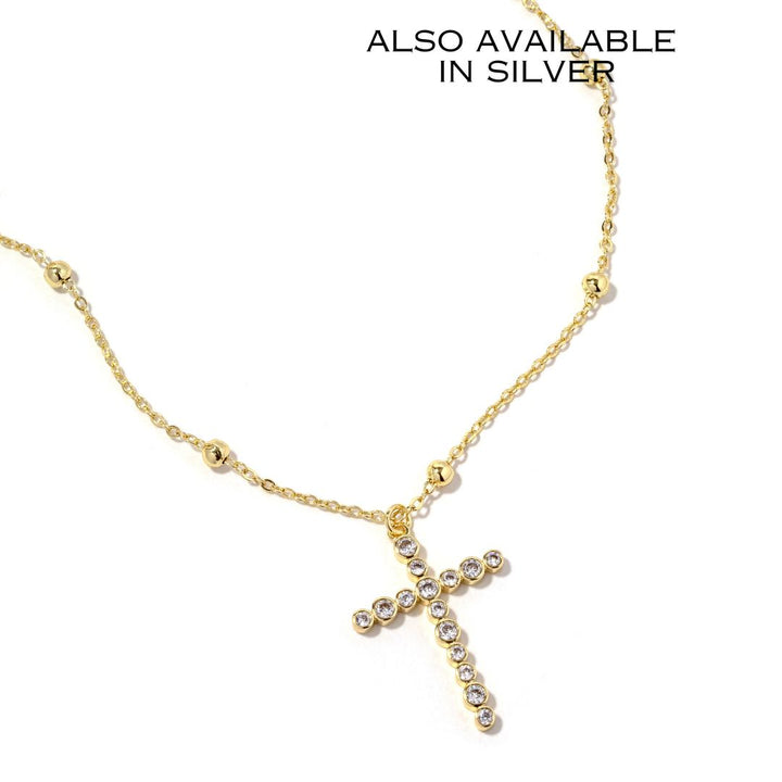 Bezel Cross Necklace