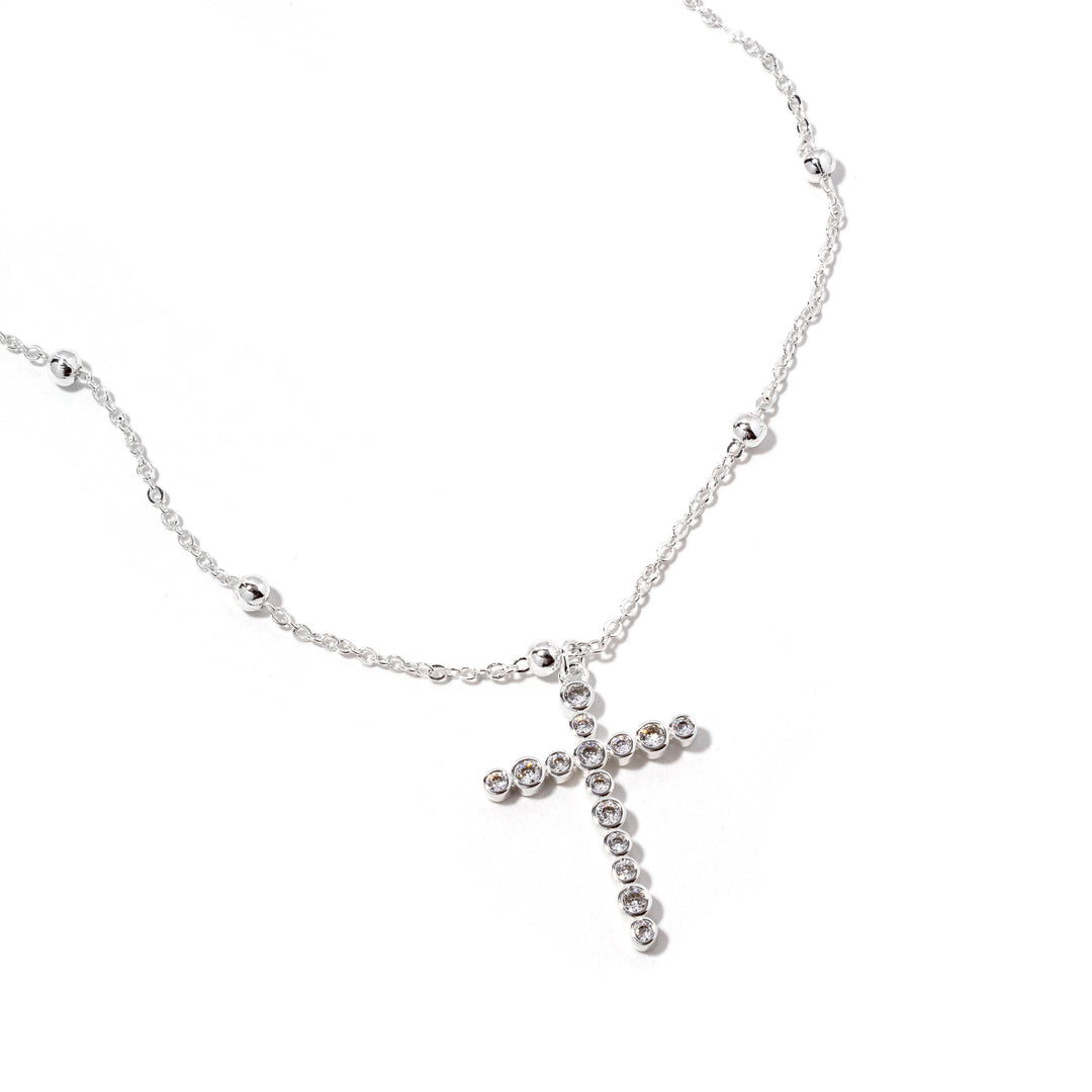 Bezel Cross Necklace