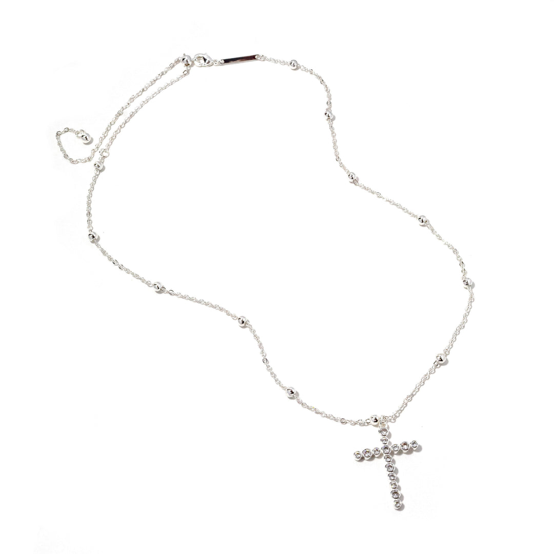 Bezel Cross Necklace