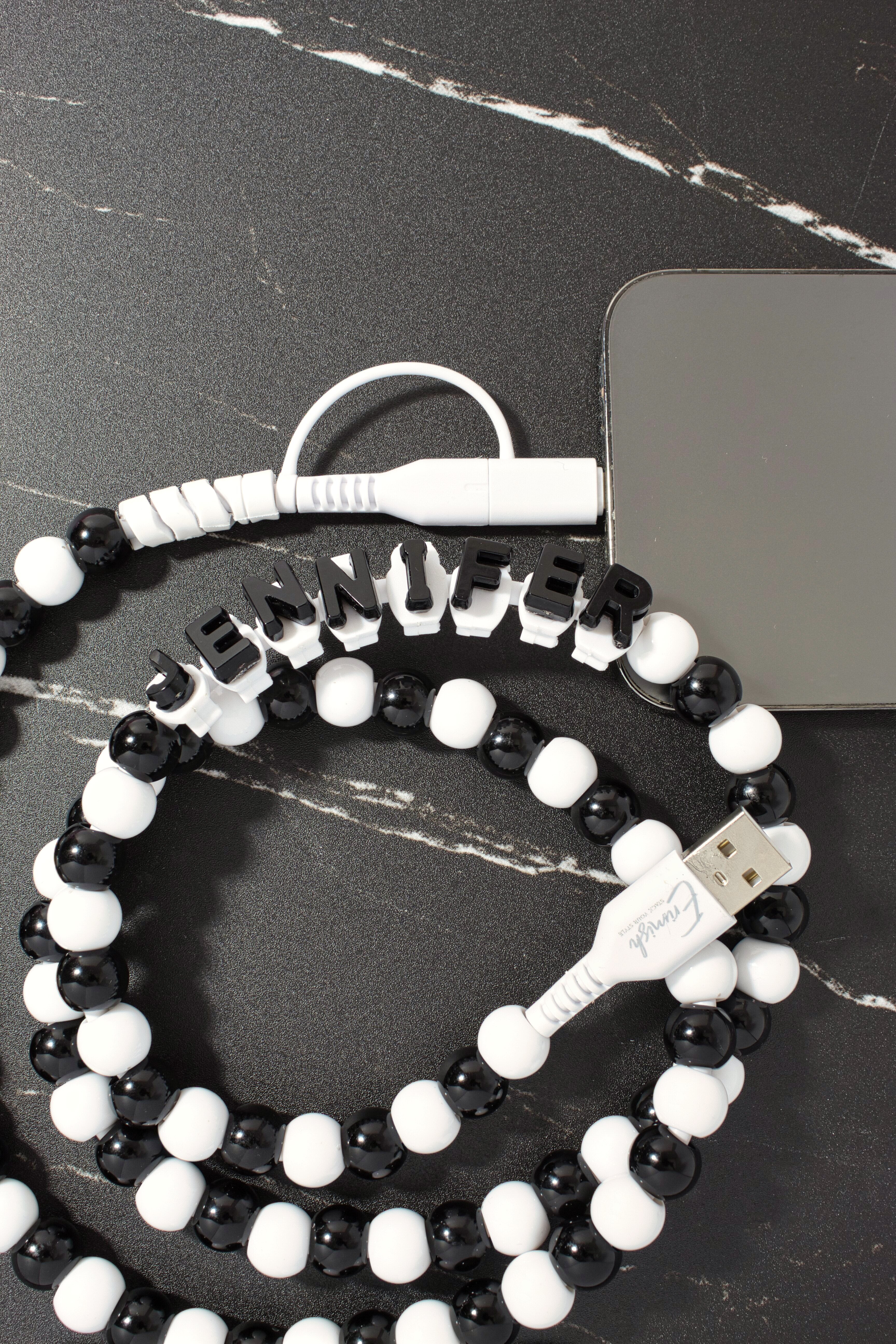 Beaded Phone Charger Oreo – Erimish Beaded Phone Charger Oreo – Erimish