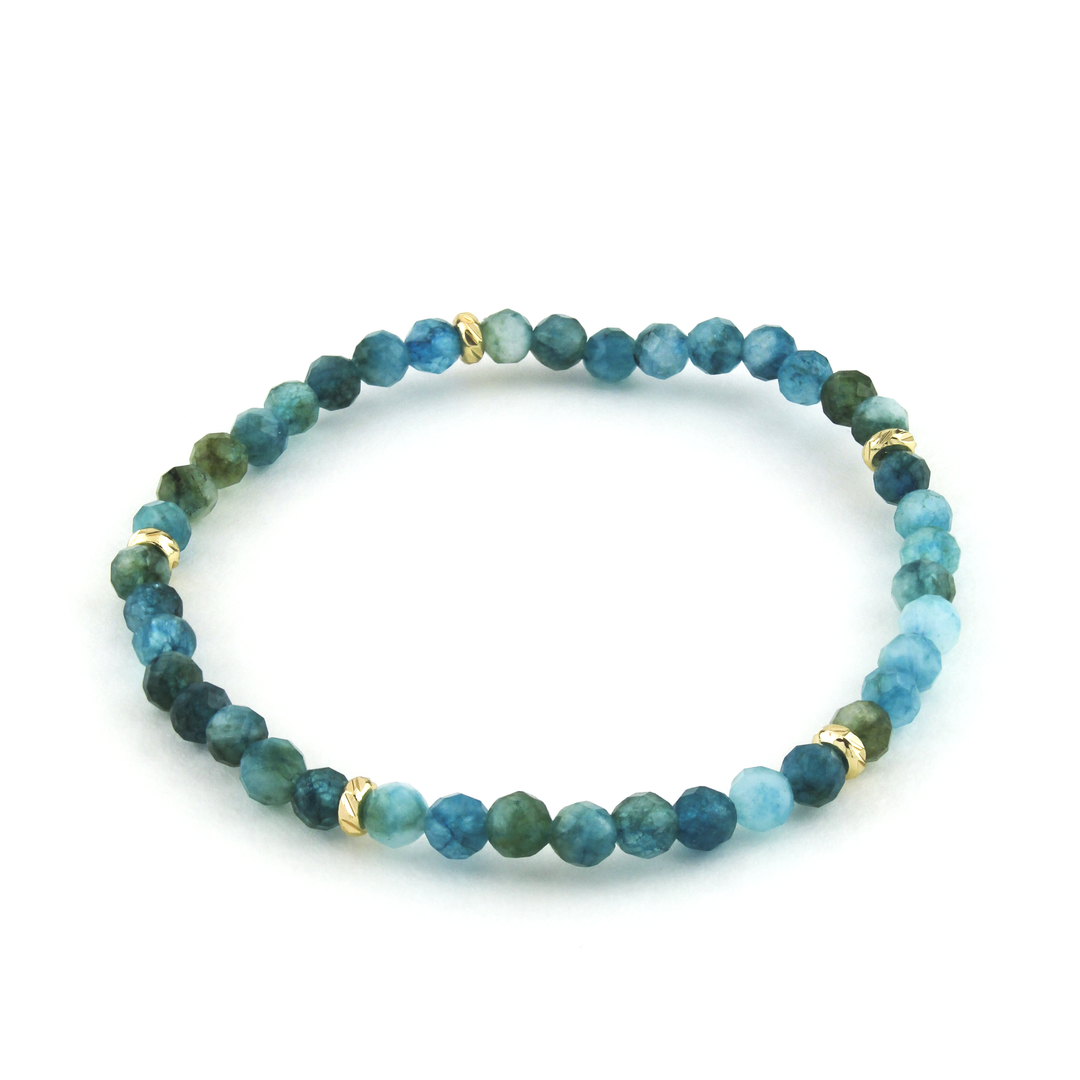 14k Gold Filled Blue Phosphate Gemstone Bracelet 4mm - Erimish