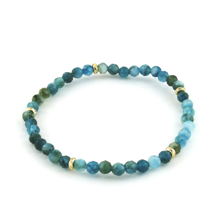 14k Gold Filled Blue Phosphate Gemstone Bracelet 4mm - Erimish