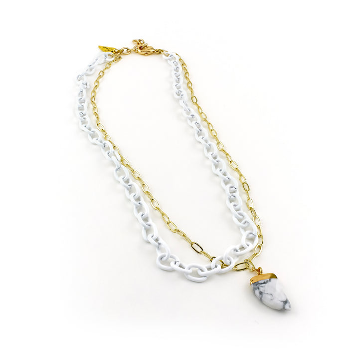 Camila Necklace White/Gold
