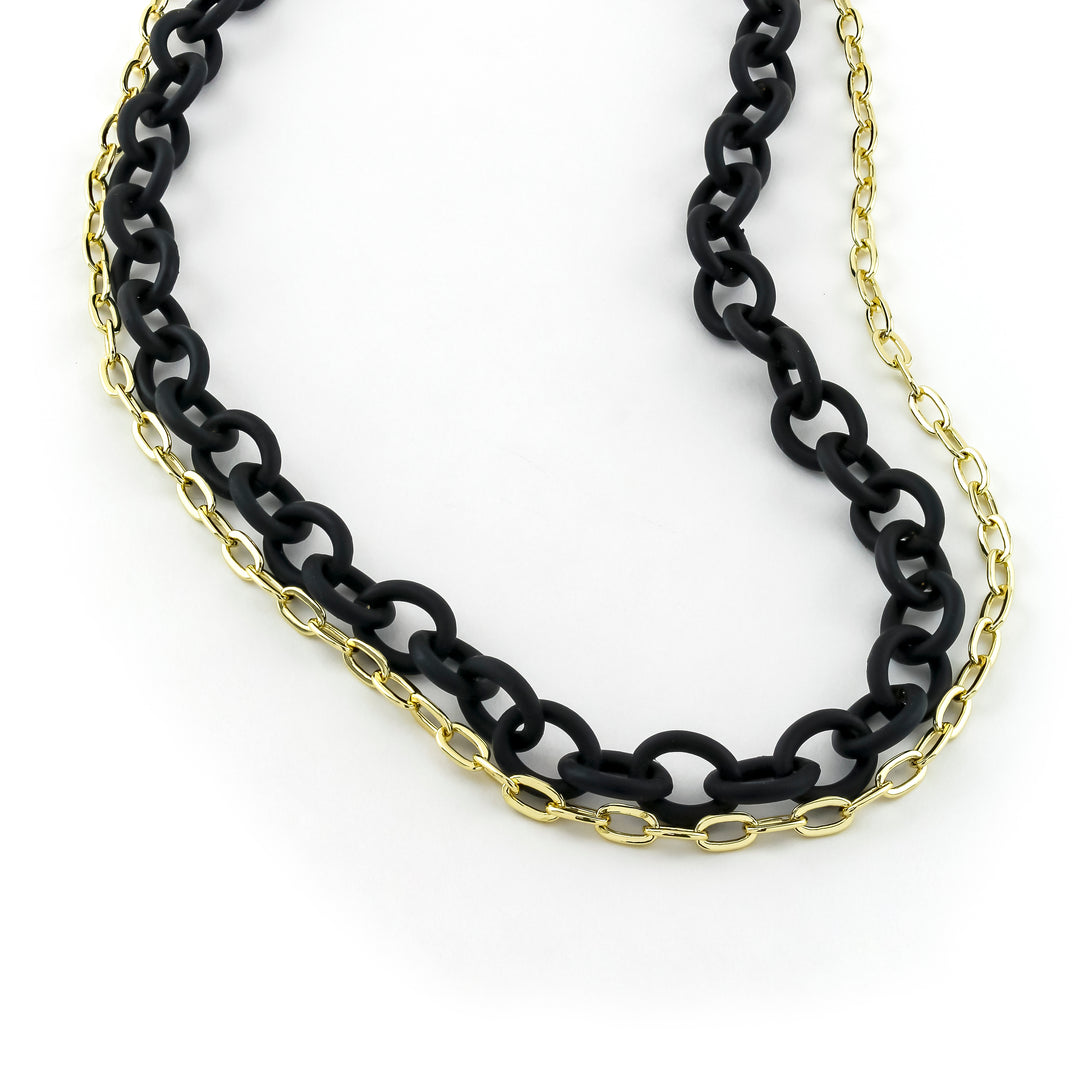 Camila Necklace Black/Gold