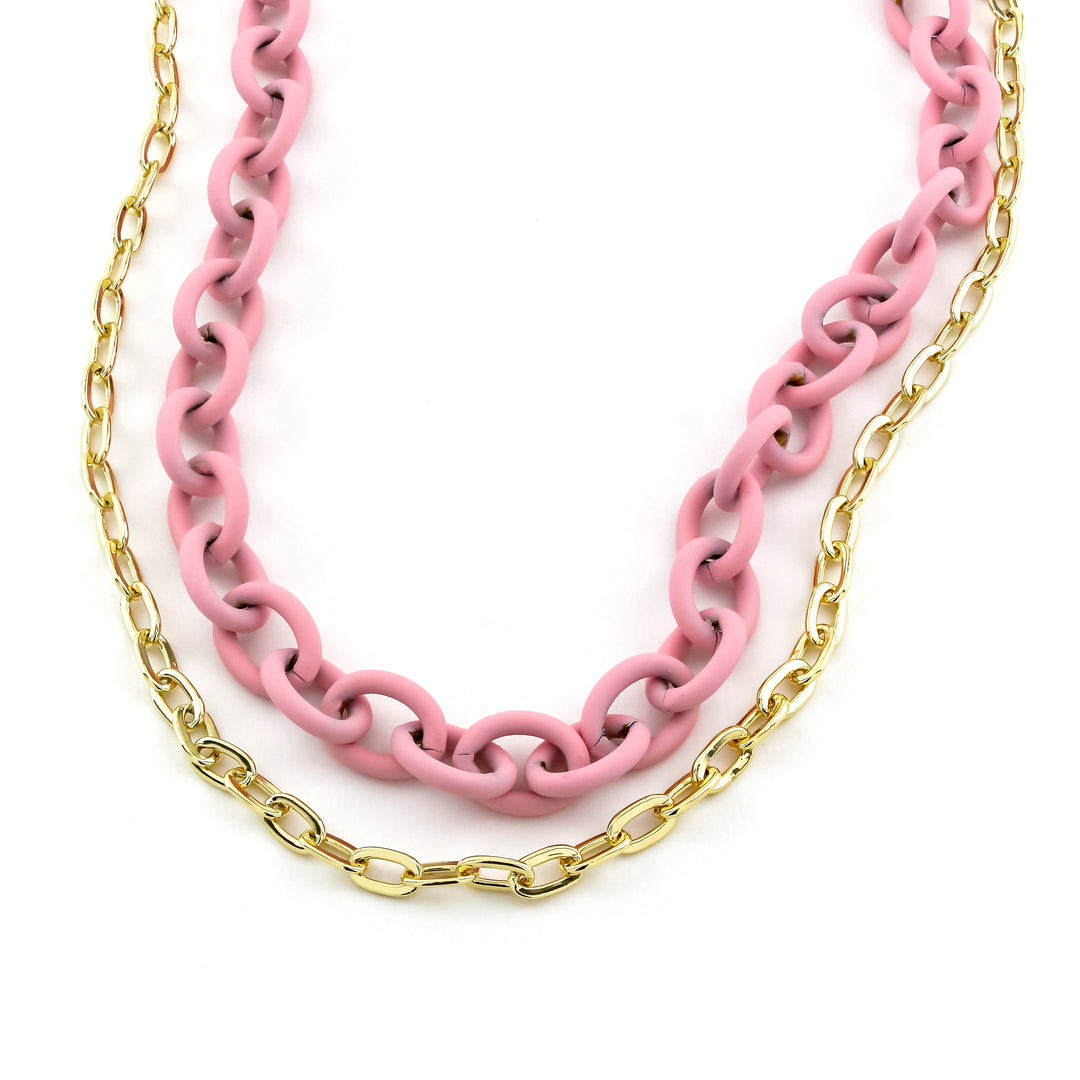 Camila Necklace Baby Pink/Gold