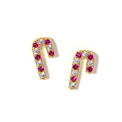 Candy Cane Stud Earring