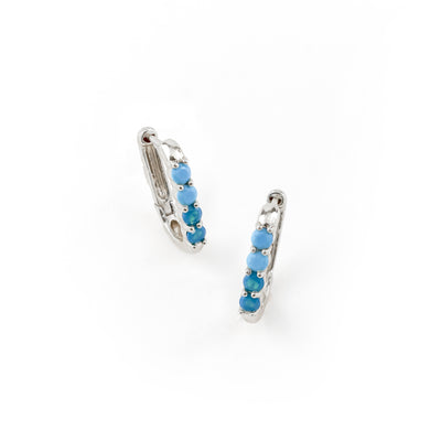 Cayman Earrings Turq Silver