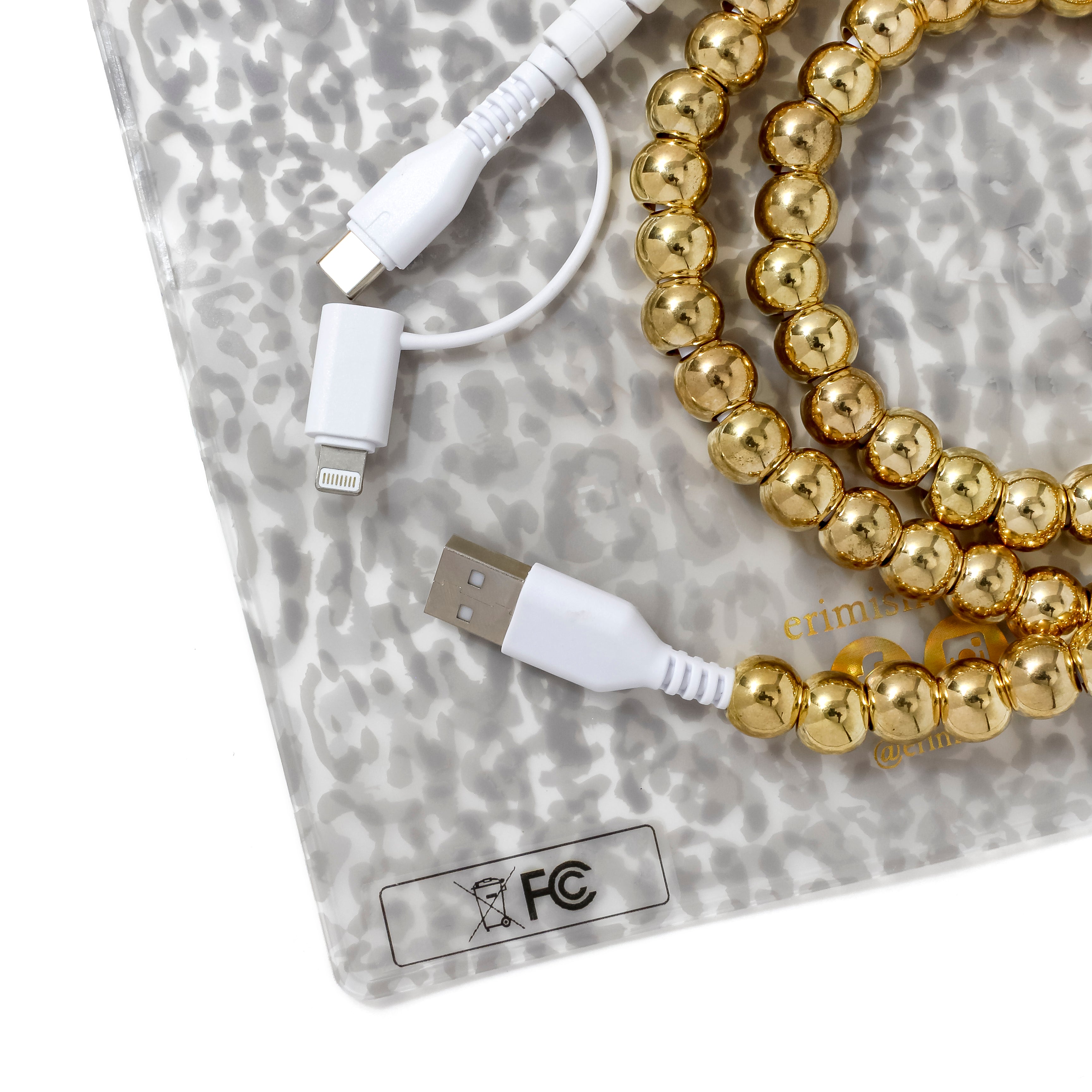Beaded Phone Charger Metallic Gold – Erimish