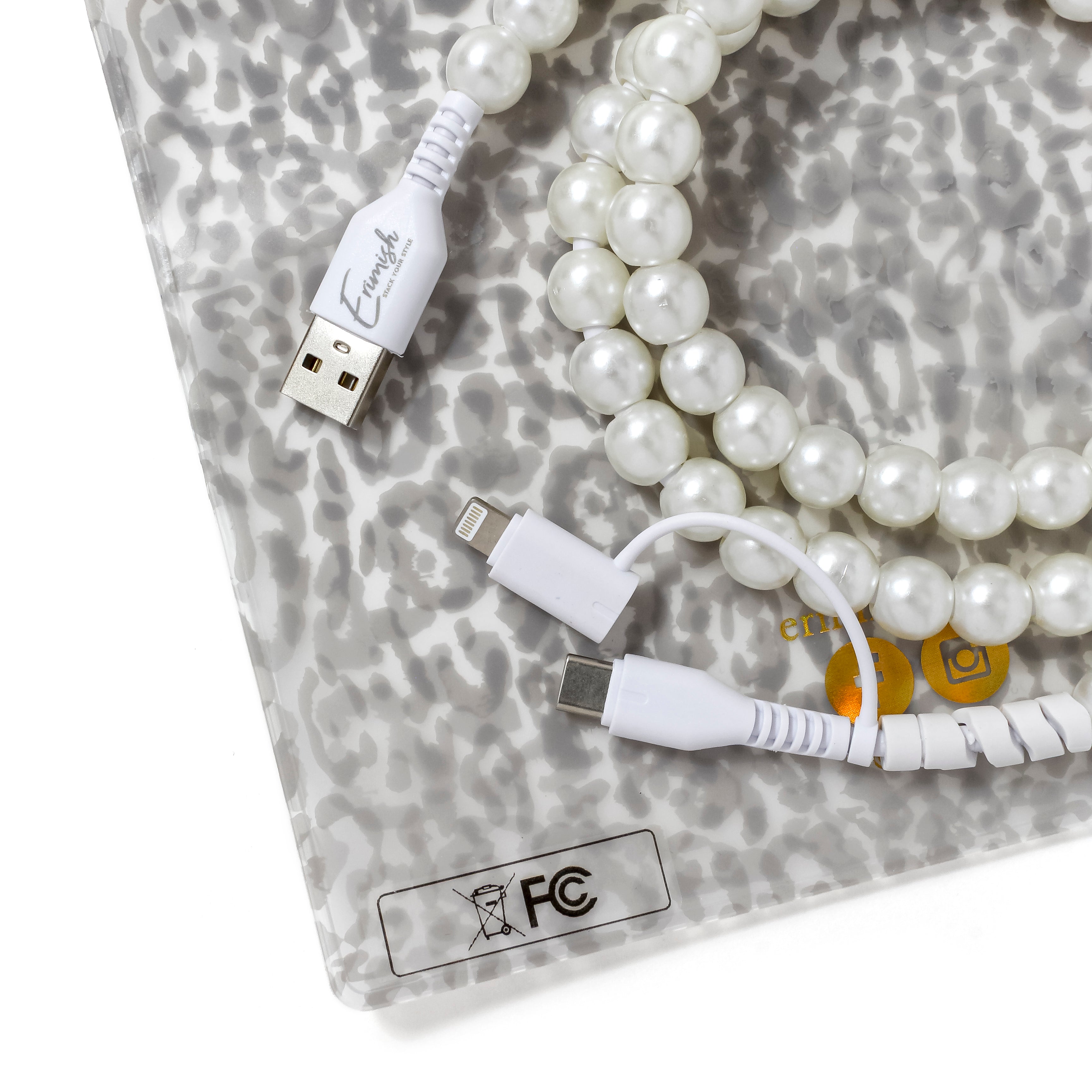 Beaded Phone Charger Pearl – Erimish