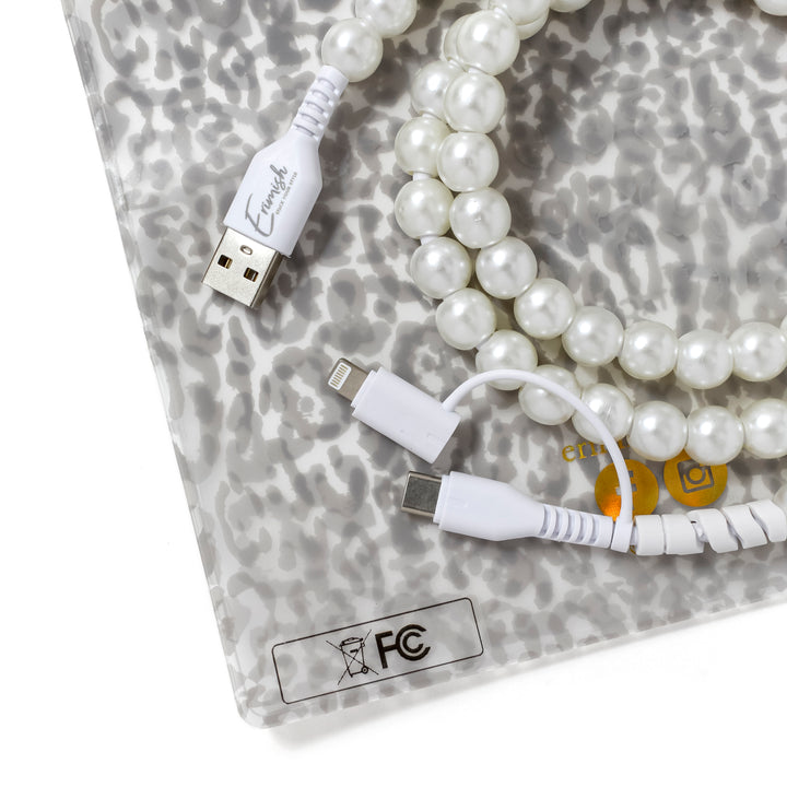 Beaded Phone Charger Pearl