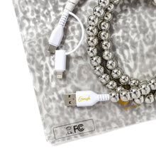 Beaded Phone Charger Metallic Silver