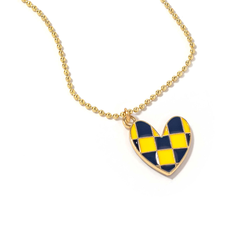 Checkered Heart Aaron Necklace - Erimish