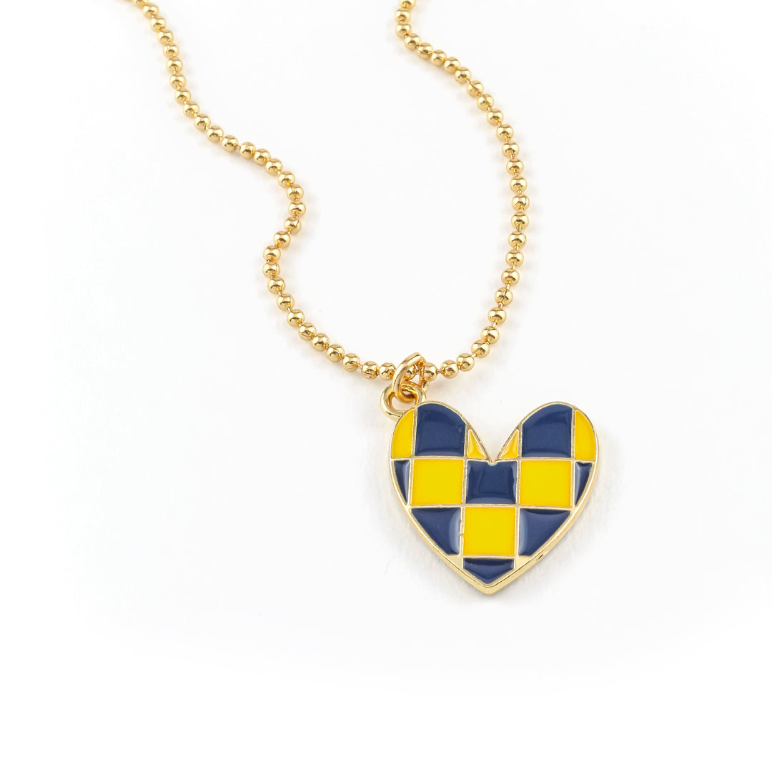 Checkered Heart Aaron Necklace - Erimish