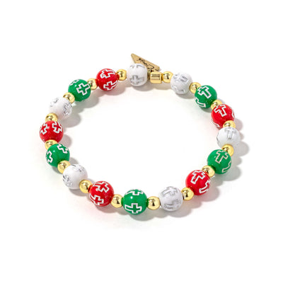 Gem Jams Cross Staple Bracelet Christmas (KIDS)