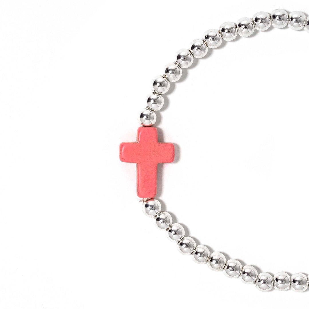 Cross Bracelet Baby Pink