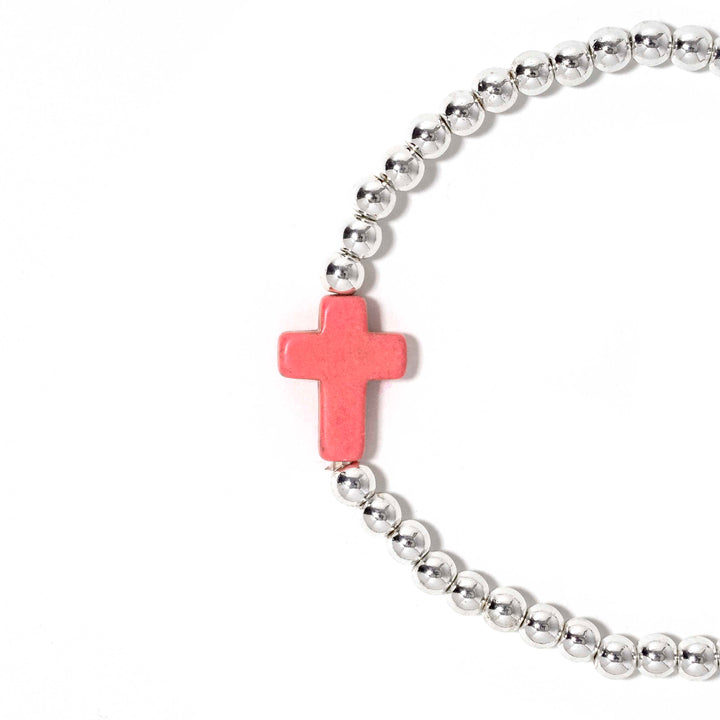 Cross Bracelet Baby Pink