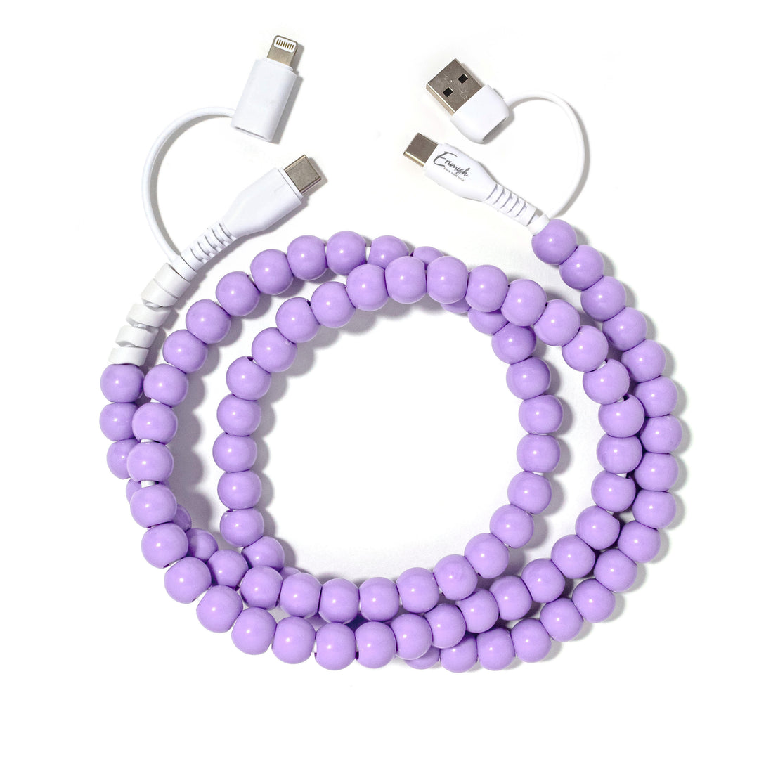 Beaded Phone Charger Plum
