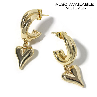 Double Hoop Heart Earring