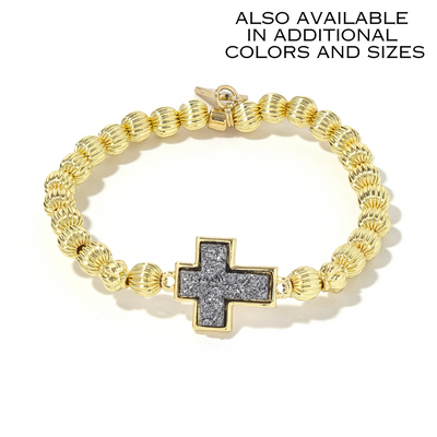 Druzy Cross Bracelet