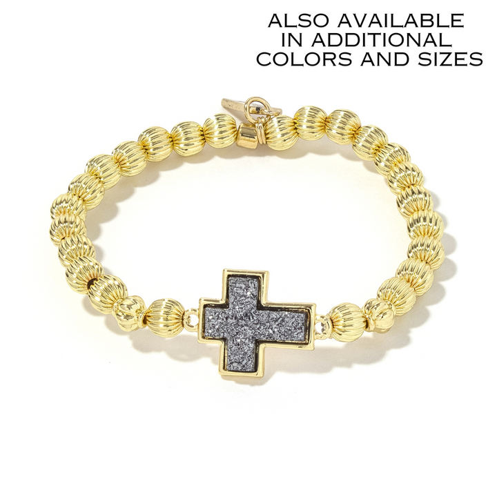 Druzy Cross Bracelet