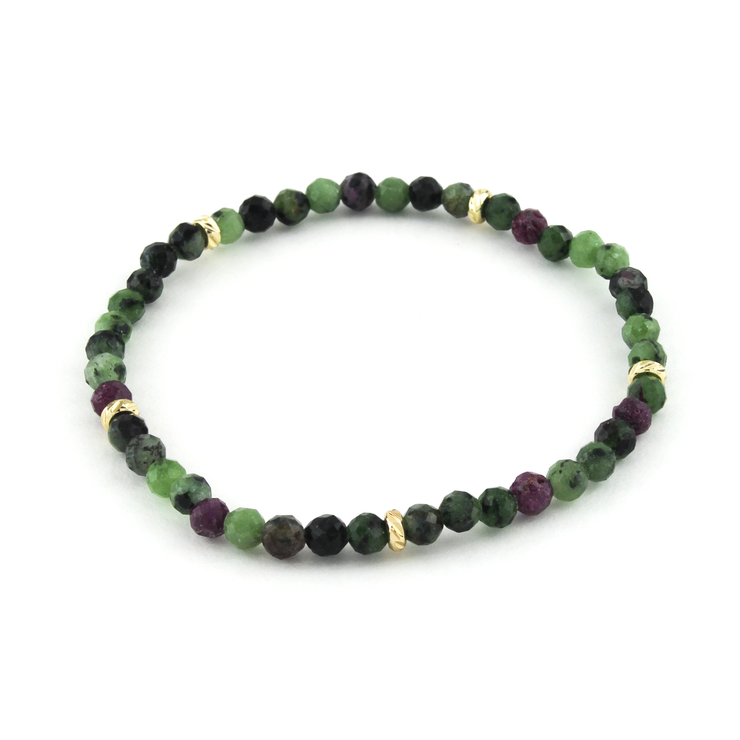 14k Gold Filled Epidote Gemstone Bracelet 4mm - Erimish