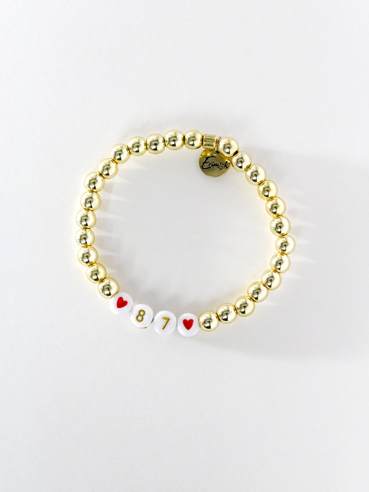 Number + Heart Custom Bracelet