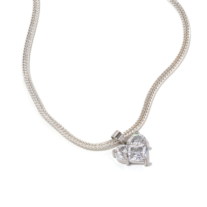 Eva Heart Necklace Pink